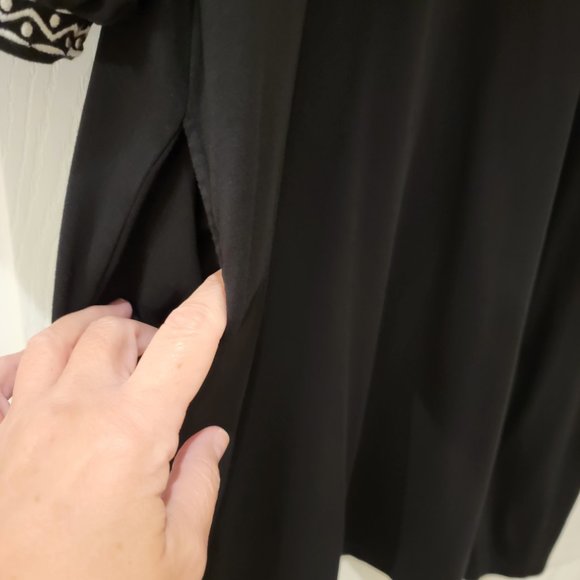 Garnet Hill Lyric Knit Dress Size Small Black White Embroidered Peasant Boho - Picture 11 of 13